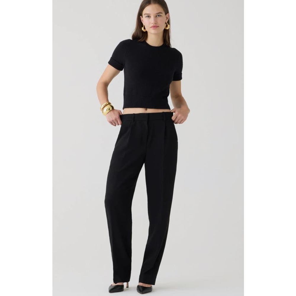 J. Crew Essential Pant in City Crepe Black Tapered Trouser Size 00